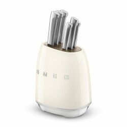 Conjunto de Facas de Cozinha e Suporte Smeg KBSF02CR Creme