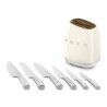 Conjunto de Facas de Cozinha e Suporte Smeg KBSF02CR Creme