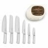 Conjunto de Facas de Cozinha e Suporte Smeg KBSF02CR Creme