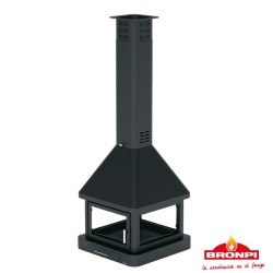 Huelva C 4 Lareira Central Suspensa em Vidro a Lenha Bronpi 16 kW