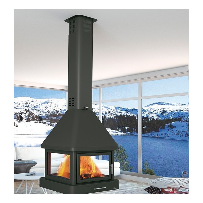 Cheminée centrale à bois suspendue Huelva C Bronpi 16 kW Cheminée centrale à bois suspendue Huelva C Bronpi 16 kW