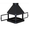 Huelva C 4 Glass Suspended Central Wood Fireplace Bronpi 16 kW