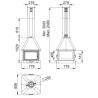 Cheminée centrale à bois suspendue Huelva C 4 Vitres Bronpi 16 kW