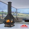 Lareira central a lenha Huelva 4 vidros Bronpi 16 kW