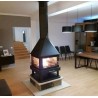 Cheminée centrale à bois Huelva 4 Vitres Bronpi 16 kW