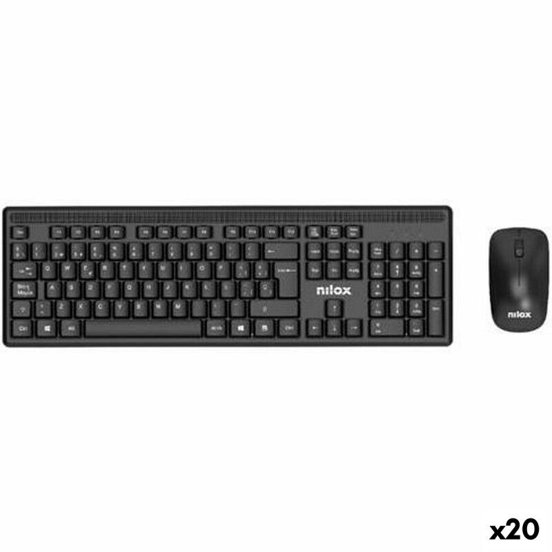 Teclado e Rato Nilox Preto Qwerty espanhol (20 Unidades) Teclado e Rato Nilox Preto Qwerty espanhol (20 Unidades)
