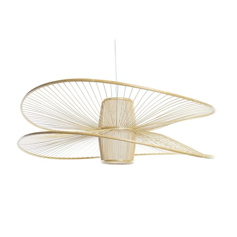 Deckenlampe DKD Home Decor Weiß natürlich Bambus 50 W 100 x 100 x 32 cm