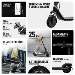 Trotineta Elétrica Segway Preto 450 W 20 km/h
