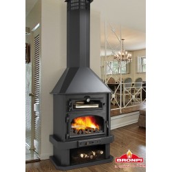 Ebro Holzkamin mit 14 kW Bronpi Backofen