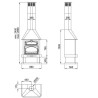 Lareira a lenha Ebro com forno Bronpi de 14 kW
