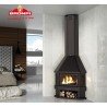 Cheminée d'Angle à bois Lorca R 3 Vitres Bronpi 14 kW