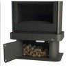 Lisboa Vision Front Wood-Burning Fireplace Bronpi 11 kW with Bücher