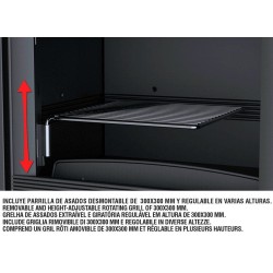 Lisboa Vision Front Wood-Burning Fireplace Bronpi 11 kW with Bücher