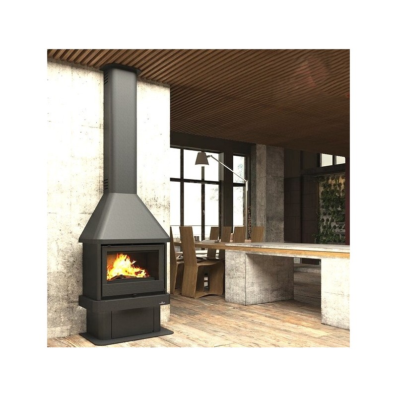 Chimenea de leña frontal Lisboa Vision Bronpi 11 kW con Bücher Chimenea de leña frontal Lisboa Vision Bronpi 11 kW con Bücher