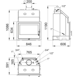Inserto de caldera de chimenea 70 Bronpi