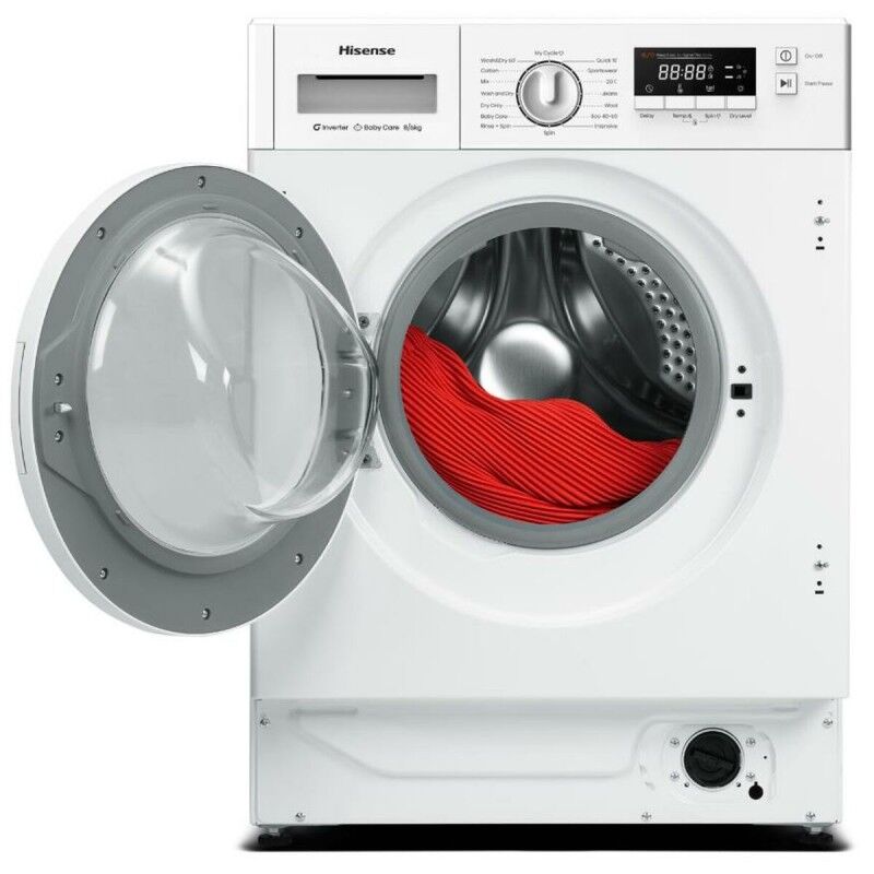 Laveuse - Sécheuse Hisense WD3M841BWIES 1400 rpm 8 kg Laveuse - Sécheuse Hisense WD3M841BWIES 1400 rpm 8 kg