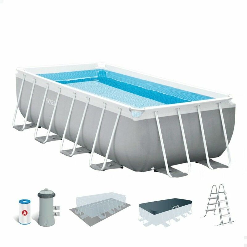 Piscina Desmontable Intex Prism Frame 488 x 244 x 107 cm 10.874 l Gris Piscina Desmontable Intex Prism Frame 488 x 244 x 107 cm 10.874 l Gris
