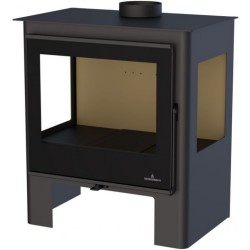 Salamandra a lenha Loreto 14kW Bronpi com 3 lados envidraçados