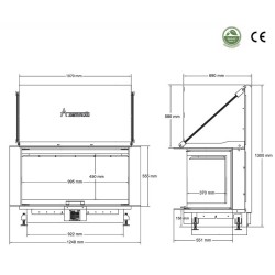 Foyer à bois Crystal 110 Max de A.Caminetti 3 Faces vitrées