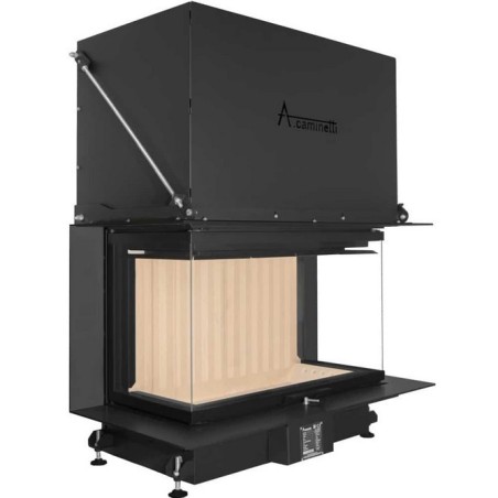 Lareira a Lenha Crystal 90 Max A.Caminetti 3 Lados de Vidro
