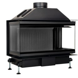 A.Caminetti Crystal 80 Camino a legna 3D con 3 lati in vetro