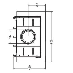 Foyer à bois Crystal 70 3D de A.Caminetti 3 Faces vitrées
