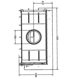 Insert à bois Quattro 80 A.Caminetti 2 Cotés vitrés droit