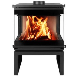 Skandinavischer 50 A.Caminetti 3-seitiger Glas-Holzofen