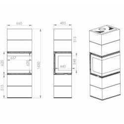 Stufa a legna smaltata scandinava 65 A.Caminetti 3 lati