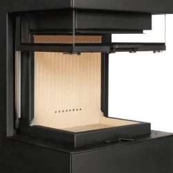 Estufa de leña Scandinavian 65 SBH A.Caminetti 3 lados de vidrio elevables