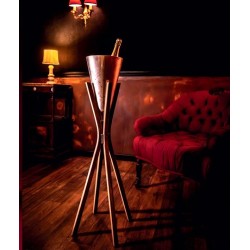 So High Champagne Bucket Polished Pedestal Stand Walnut OA1710