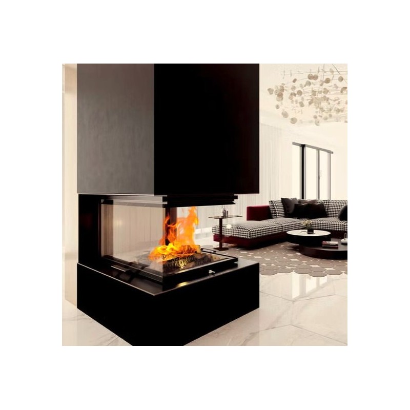 Insert Foyer à bois Crystal  vitre relevable 3D Max A.Caminetti