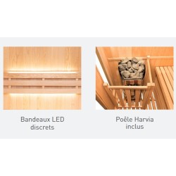 Sauna a vapor Zen 3 lugares LED Pack completo 3,5kW France Sauna