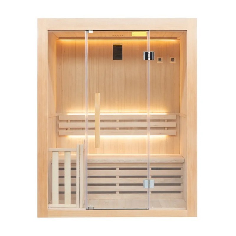 Sense 3 lugares LED Sauna Tradicional Pacote Completo 3,5 kW France Sauna