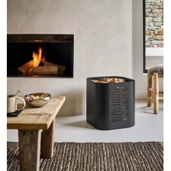 Estantería para troncos Taikal de acero esmerilado negro Dixneuf Design