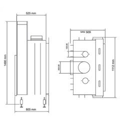 Inserto plano de leña para chimenea 75x50 A.Caminetti