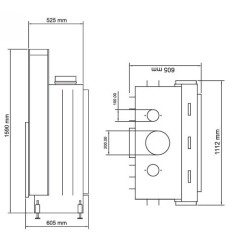 Flat Wood Fireplace Insert 75x60 A.Caminetti