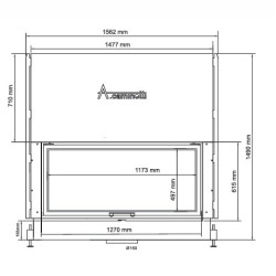 Insert Foyer à bois Flat 120x50 A.Caminetti