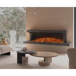 Cheminée électrique Lumen 1600 cadre gris anthracite la Nordica