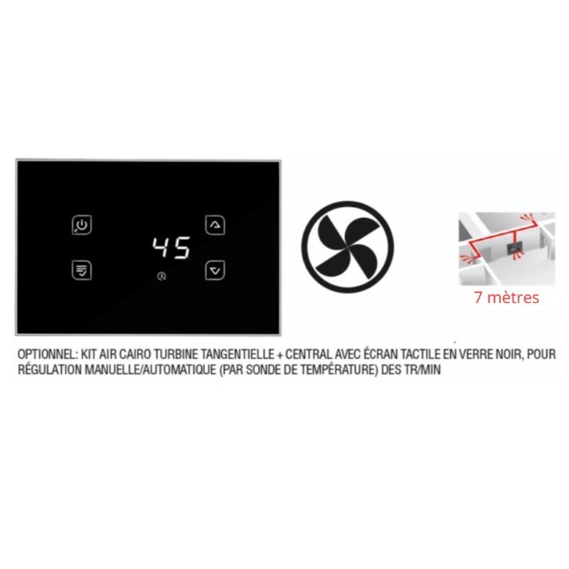 Kit central com 2 ventiladores 400 M3/H Insert Cairo dupla face