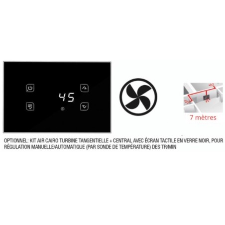 Kit central avec 2 ventilateurs 400 M3/H  Insert Cairo double face