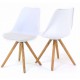 Lot de 2 Chaises Blanches Piétement Chêne KosyForm