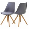 Lot de 4 Chaises Grise Piétement Chêne KosyForm