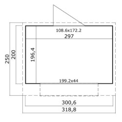 Casa do Mercador feita de madeira de abeto 3x2m Kosy Garden 5.8m2