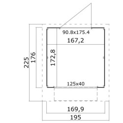 Chalet marchand en bois 1.95x2.25 m KosyGarden 2.9m2 Ken