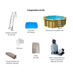 Sunwater 360 All-in-One Holzpool Ubbink Liner Blue