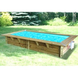 Sunwater Holzpool 200x350 H71cm blauer Liner Ubbink