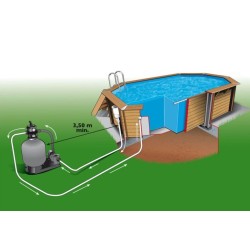 Piscina de madera Ubbink Azura 400x300 H120cm Blue Liner