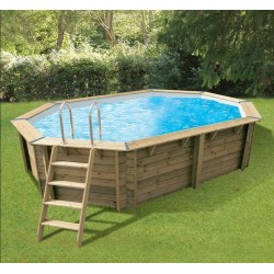 Wooden Swimming Pool Ubbink Azura 400x300 H120cm Blue Liner