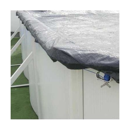 Bâche pour piscine hors sol ovale 550x366 Anthracite